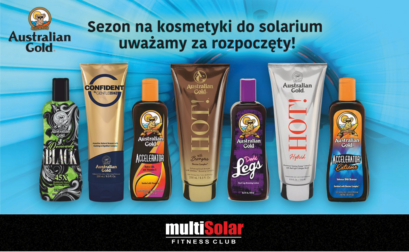 MultiSolar Kosmetyki Australian Gold| Szczecin Police | Platforma Wibracyjna Fit Studio Figura Smukła Sylwetka Cellulit | Fitness klub Vacu Bieżnia Podciśnienie Podczerwień | Siłownia Solarium Odchudzanie Opalanie Spa Wellness